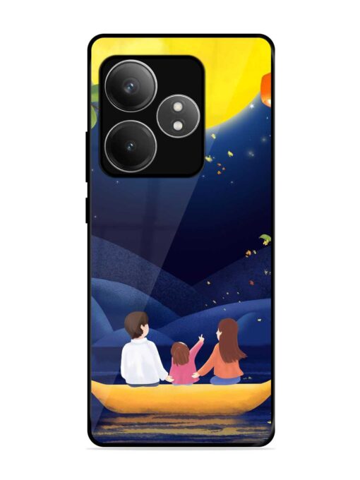 Happy Family And Beautiful View Glossy Metal Phone Cover for Realme Gt 6T (5G) Zapvi