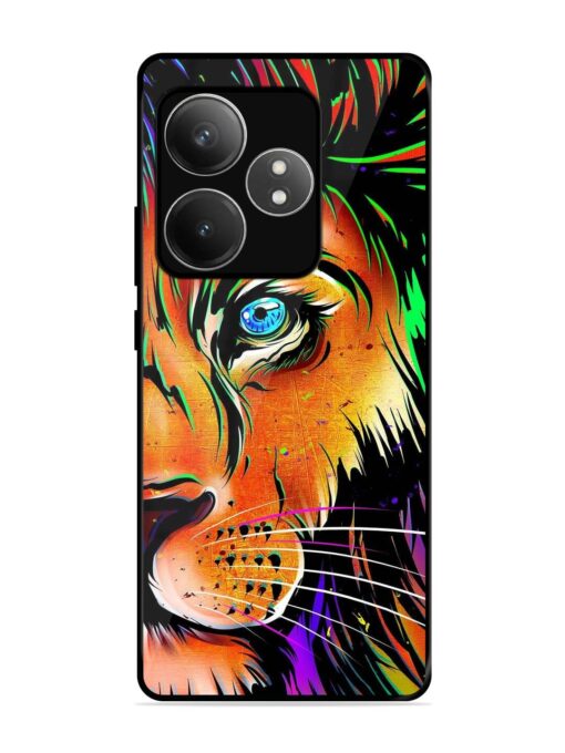 Colorful Lion Design Glossy Metal TPU Phone Cover for Realme Gt 6T (5G) Zapvi