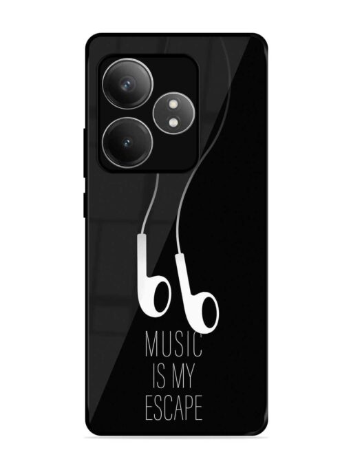 Music Is My Escape Glossy Metal Phone Cover for Realme Gt 6T (5G) Zapvi