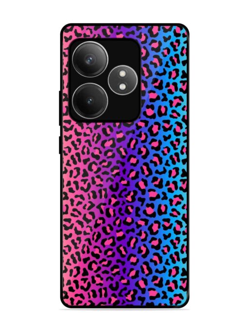 Colorful Leopard Seamless Glossy Metal Phone Cover for Realme Gt 6T (5G) Zapvi