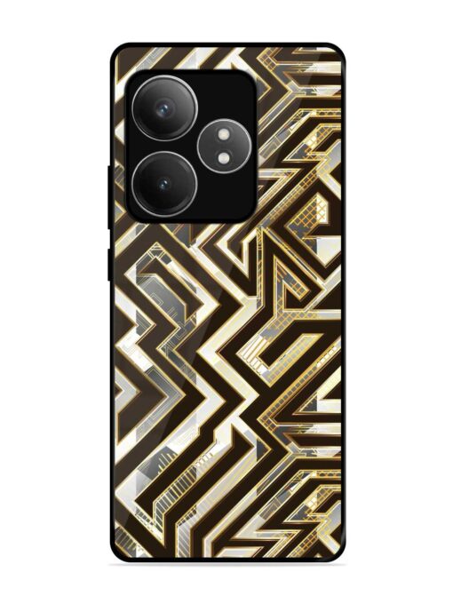 Technology Geometric Seamless Glossy Metal Phone Cover for Realme Gt 6T (5G) Zapvi