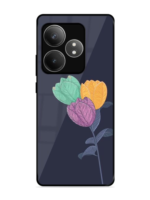 Flower Vector Glossy Metal Phone Cover for Realme Gt 6T (5G) Zapvi