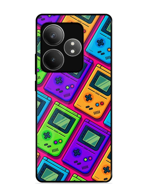 Game Seamless Pattern Glossy Metal Phone Cover for Realme Gt 6T (5G) Zapvi