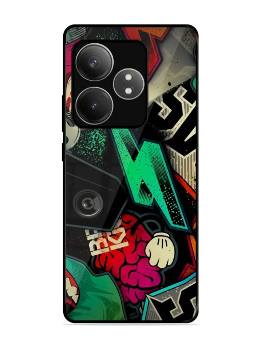 Graffiti Art Glossy Metal Phone Cover for Realme Gt 6T (5G) Zapvi