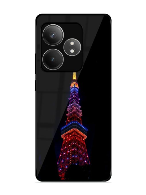 Eiffel Tower Night View Glossy Metal Phone Cover for Realme Gt 6T (5G) Zapvi