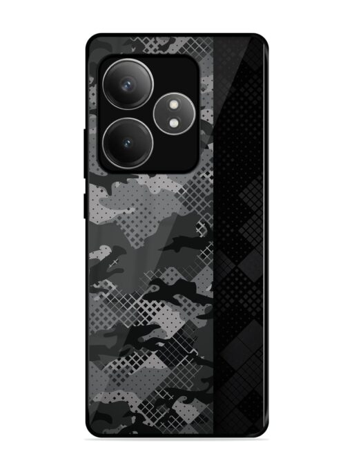 Dark Camouflage Glossy Metal Phone Cover for Realme Gt 6T (5G) Zapvi