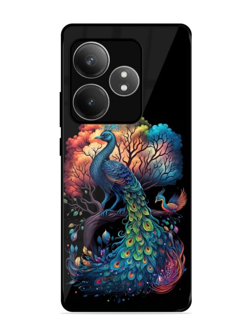 Peacock Tree Art Glossy Metal Phone Cover for Realme Gt 6T (5G) Zapvi