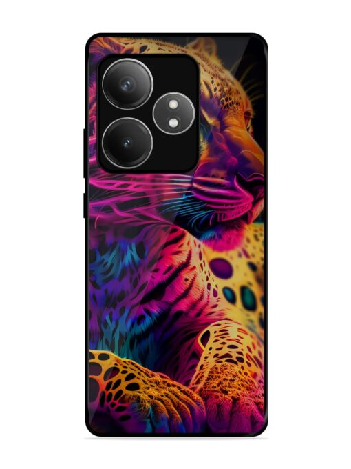 Leopard Art Glossy Metal Phone Cover for Realme Gt 6T (5G) Zapvi