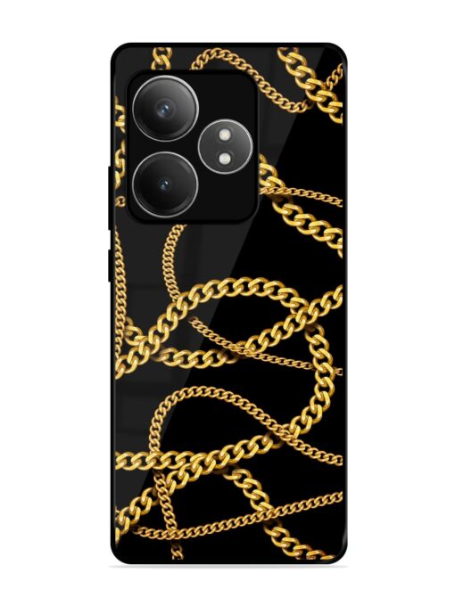 Decorative Golde Chain Glossy Metal Phone Cover for Realme Gt 6T (5G) Zapvi