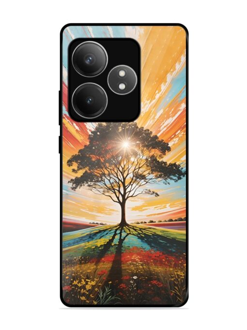 Abstract Tree Colorful Art Glossy Metal Phone Cover for Realme Gt 6T (5G) Zapvi