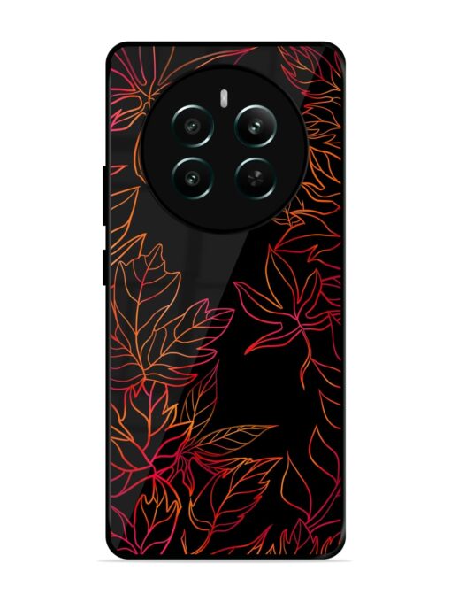 Red Floral Pattern Glossy Metal Phone Cover for Realme Narzo 70 (5G) Zapvi