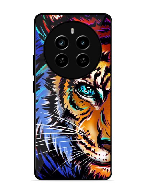 Colorful Lion Art Glossy Metal Phone Cover for Realme P1 Pro (5G) Zapvi