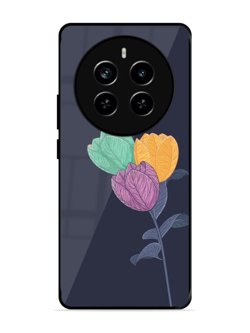 Flower Vector Glossy Metal Phone Cover for Realme P1 Pro (5G)