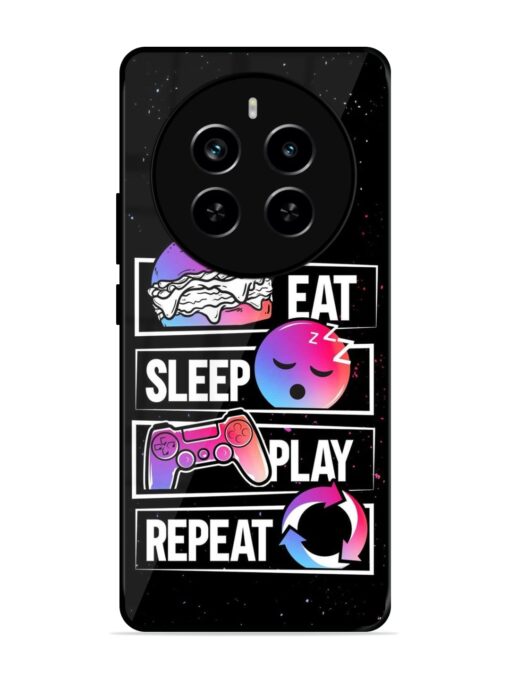 Eat Sleep Play Repeat Glossy Metal Phone Cover for Realme P1 Pro (5G) Zapvi