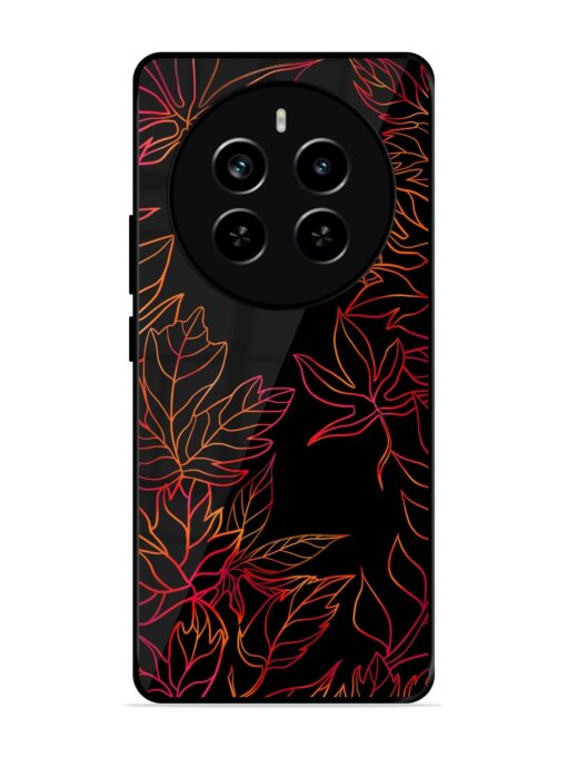 Red Floral Pattern Glossy Metal Phone Cover for Realme P1 Pro (5G) Zapvi