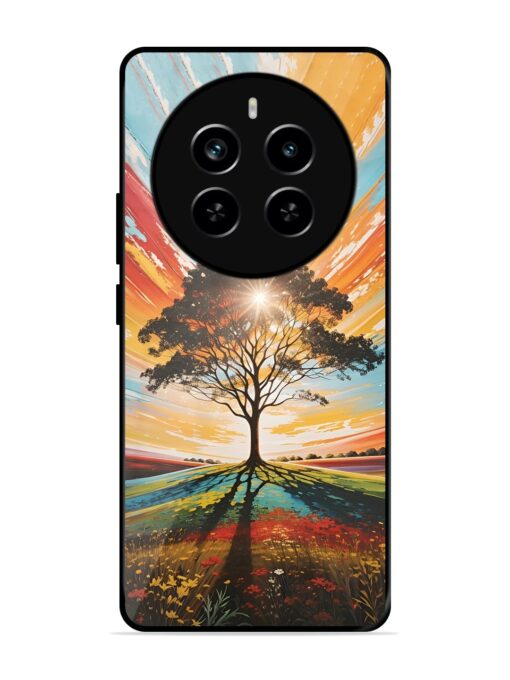 Abstract Tree Colorful Art Glossy Metal Phone Cover for Realme P1 Pro (5G) Zapvi