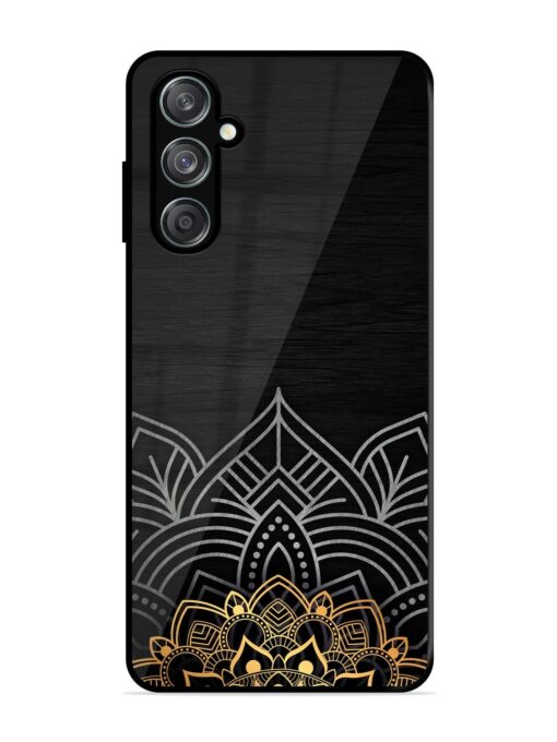 Decorative Golden Pattern Glossy Metal Phone Cover for Samsung Galaxy F15 (5G)