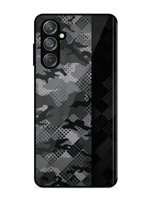 Dark Camouflage Glossy Metal Phone Cover for Samsung Galaxy F15 (5G)