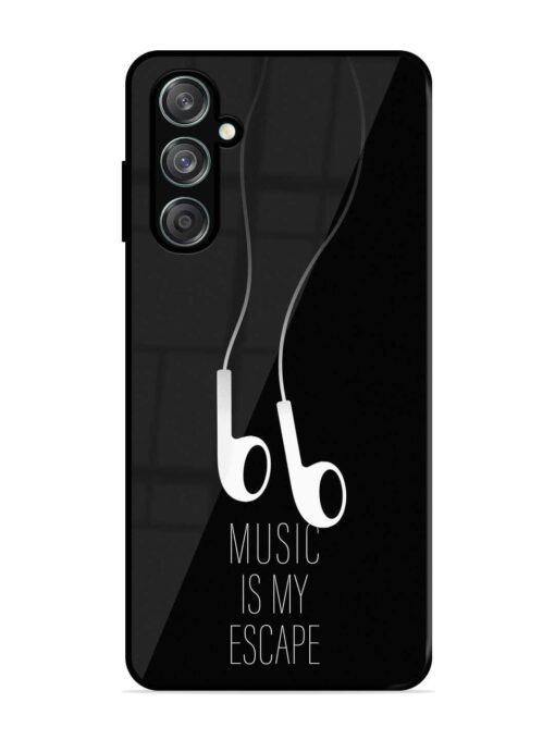 Music Is My Escape Glossy Metal Phone Cover for Samsung Galaxy M35 (5G) Zapvi