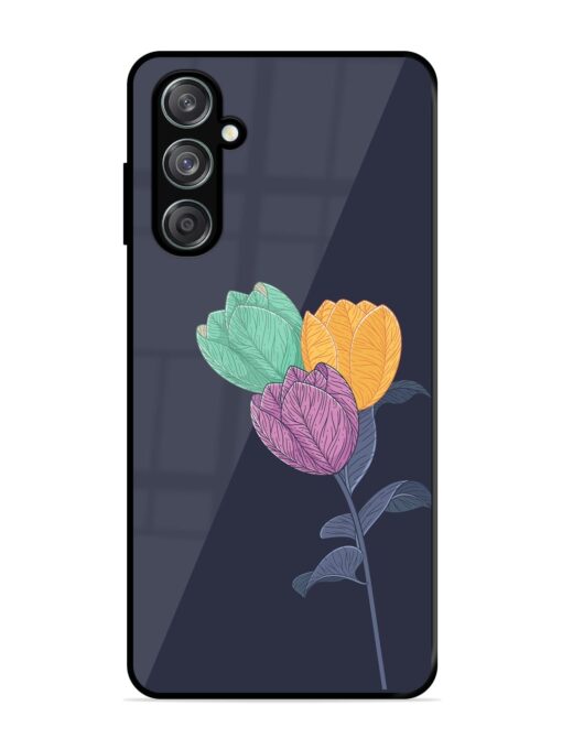 Flower Vector Glossy Metal Phone Cover for Samsung Galaxy M35 (5G)