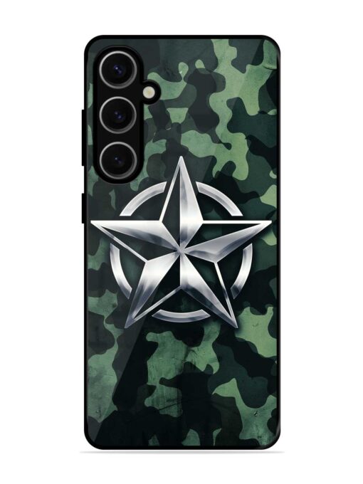 Indian Army Star Design Glossy Metal Phone Cover for Samsung Galaxy S24 Plus (5G) Zapvi