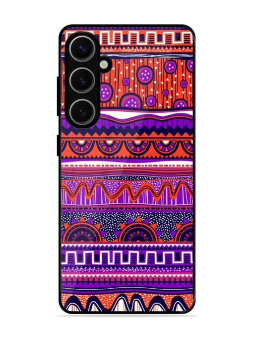 Ethnic Seamless Pattern Glossy Metal TPU Phone Cover for Samsung Galaxy S24 Plus (5G) Zapvi