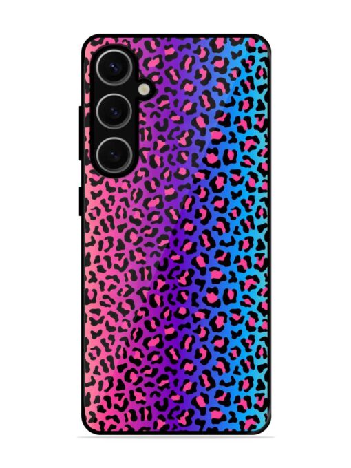 Colorful Leopard Seamless Glossy Metal Phone Cover for Samsung Galaxy S24 Plus (5G) Zapvi