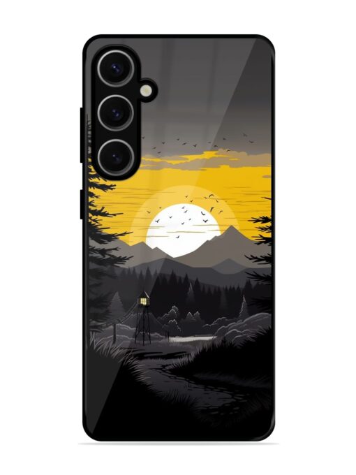 Sunset Vector Glossy Metal Phone Cover for Samsung Galaxy S24 Plus (5G) Zapvi