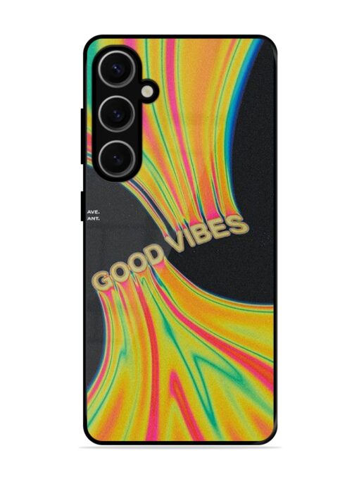 Good Vibes Glossy Metal Phone Cover for Samsung Galaxy S24 Plus (5G) Zapvi