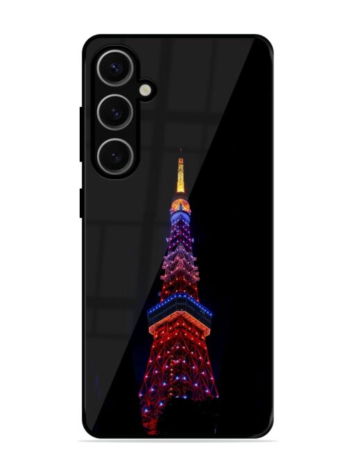 Eiffel Tower Night View Glossy Metal Phone Cover for Samsung Galaxy S24 Plus (5G) Zapvi