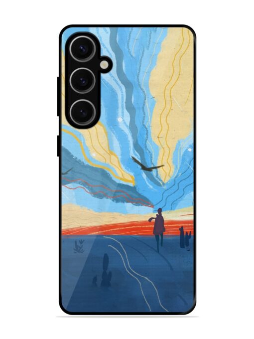 Minimal Abstract Landscape Glossy Metal Phone Cover for Samsung Galaxy S24 Plus (5G) Zapvi