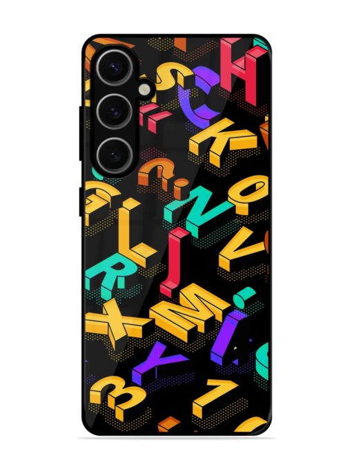 Seamless Pattern With Letters Glossy Metal Phone Cover for Samsung Galaxy S24 Plus (5G) Zapvi