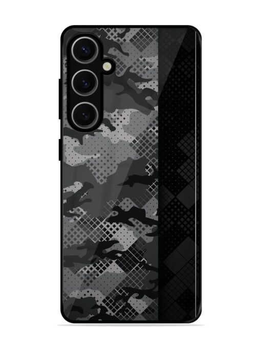 Dark Camouflage Glossy Metal Phone Cover for Samsung Galaxy S24 Plus (5G) Zapvi