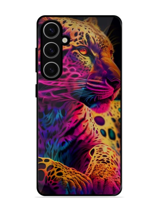 Leopard Art Glossy Metal Phone Cover for Samsung Galaxy S24 Plus (5G) Zapvi