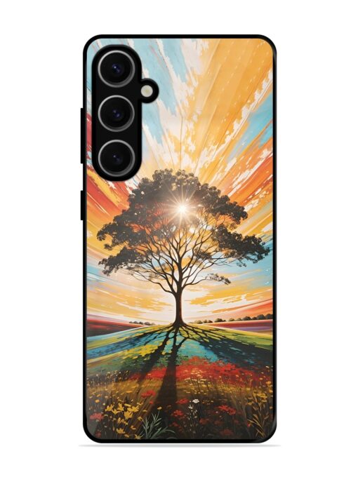 Abstract Tree Colorful Art Glossy Metal Phone Cover for Samsung Galaxy S24 Plus (5G) Zapvi