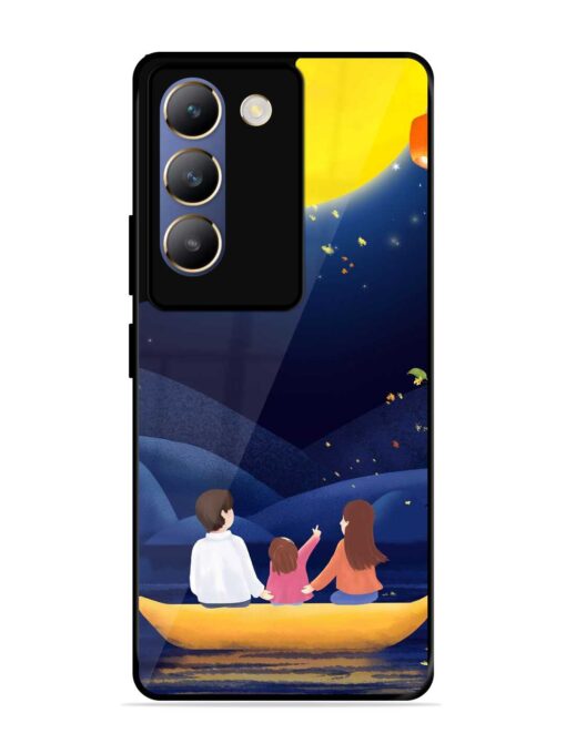 Happy Family And Beautiful View Glossy Metal Phone Cover for Vivo T3 (5G)