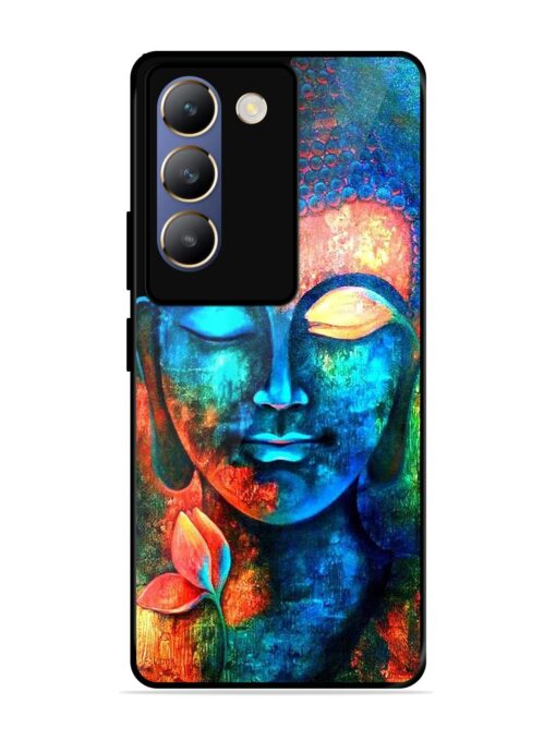 Buddha Painting Glossy Metal Phone Cover for Vivo T3 (5G) Zapvi