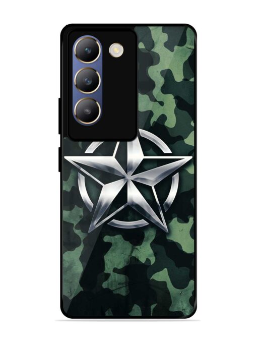 Indian Army Star Design Glossy Metal Phone Cover for Vivo T3 (5G)