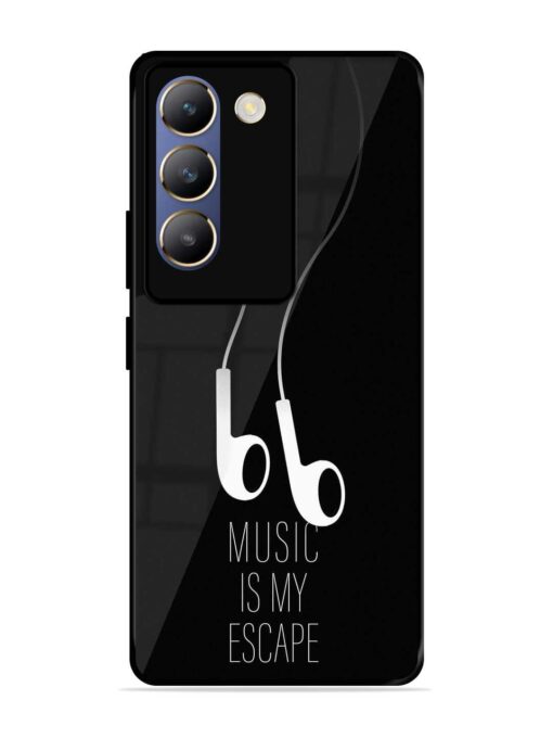 Music Is My Escape Glossy Metal Phone Cover for Vivo T3 (5G)