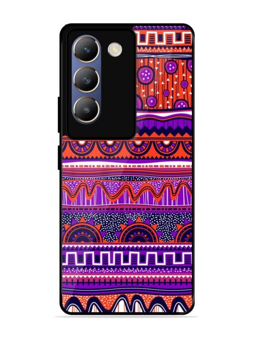 Ethnic Seamless Pattern Glossy Metal TPU Phone Cover for Vivo T3 (5G) Zapvi