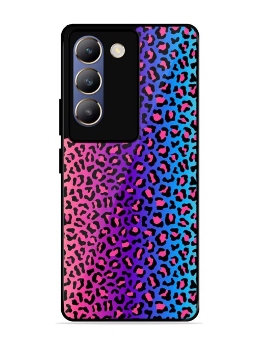 Colorful Leopard Seamless Glossy Metal Phone Cover for Vivo T3 (5G)