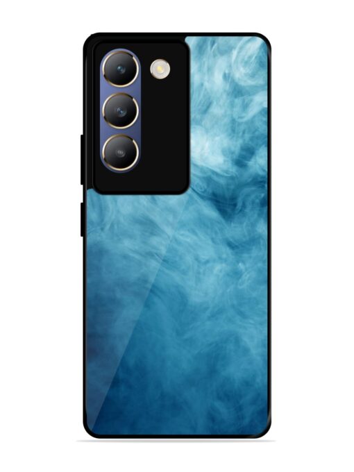 Blue Smoke Art Glossy Metal Phone Cover for Vivo T3 (5G)