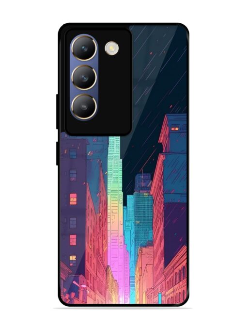 Minimal City Art Glossy Metal Phone Cover for Vivo T3 (5G) Zapvi