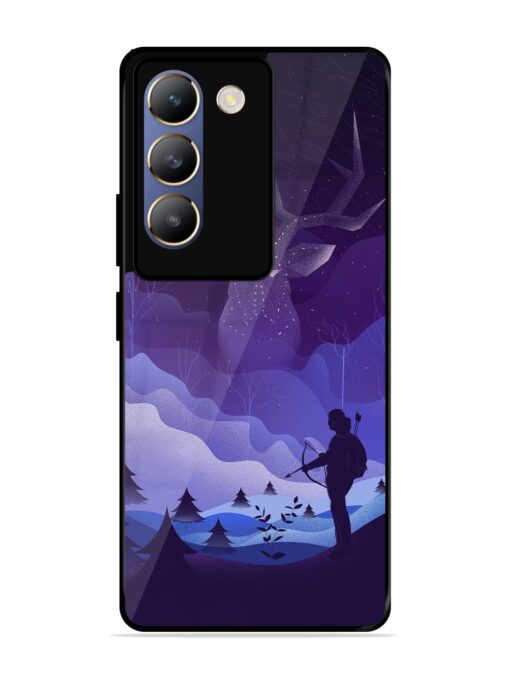 Deer Forest River Glossy Metal Phone Cover for Vivo T3 (5G)