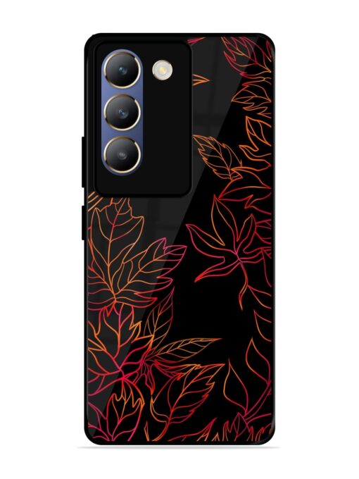 Red Floral Pattern Glossy Metal Phone Cover for Vivo T3 (5G) Zapvi