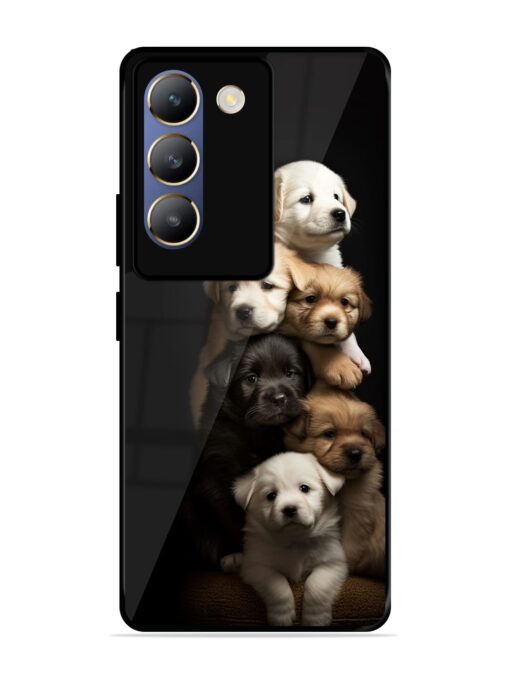 Cute Baby Dogs Glossy Metal Phone Cover for Vivo T3 (5G) Zapvi