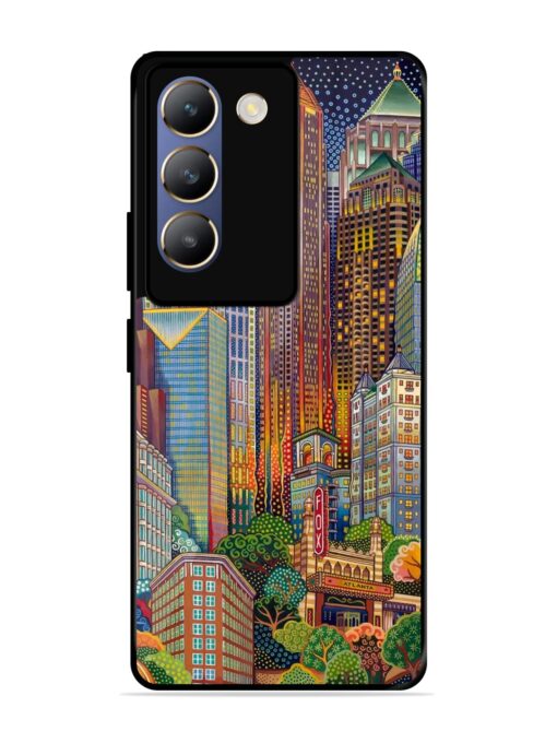 Cityscapes Art Glossy Metal Phone Cover for Vivo T3 (5G)