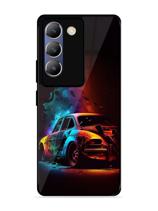 High Classic Car Art Glossy Metal Phone Cover for Vivo T3 (5G) Zapvi