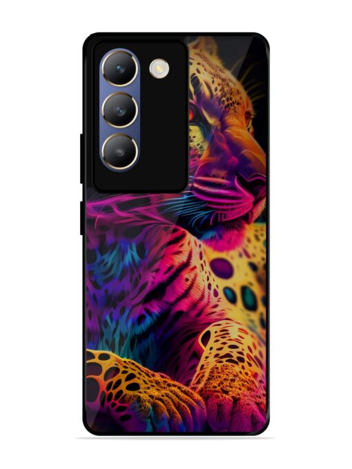 Leopard Art Glossy Metal Phone Cover for Vivo T3 (5G)