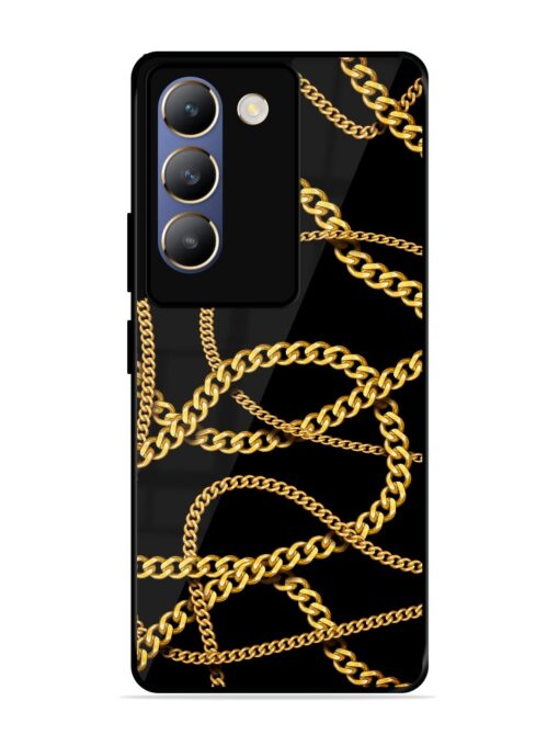 Decorative Golde Chain Glossy Metal Phone Cover for Vivo T3 (5G) Zapvi